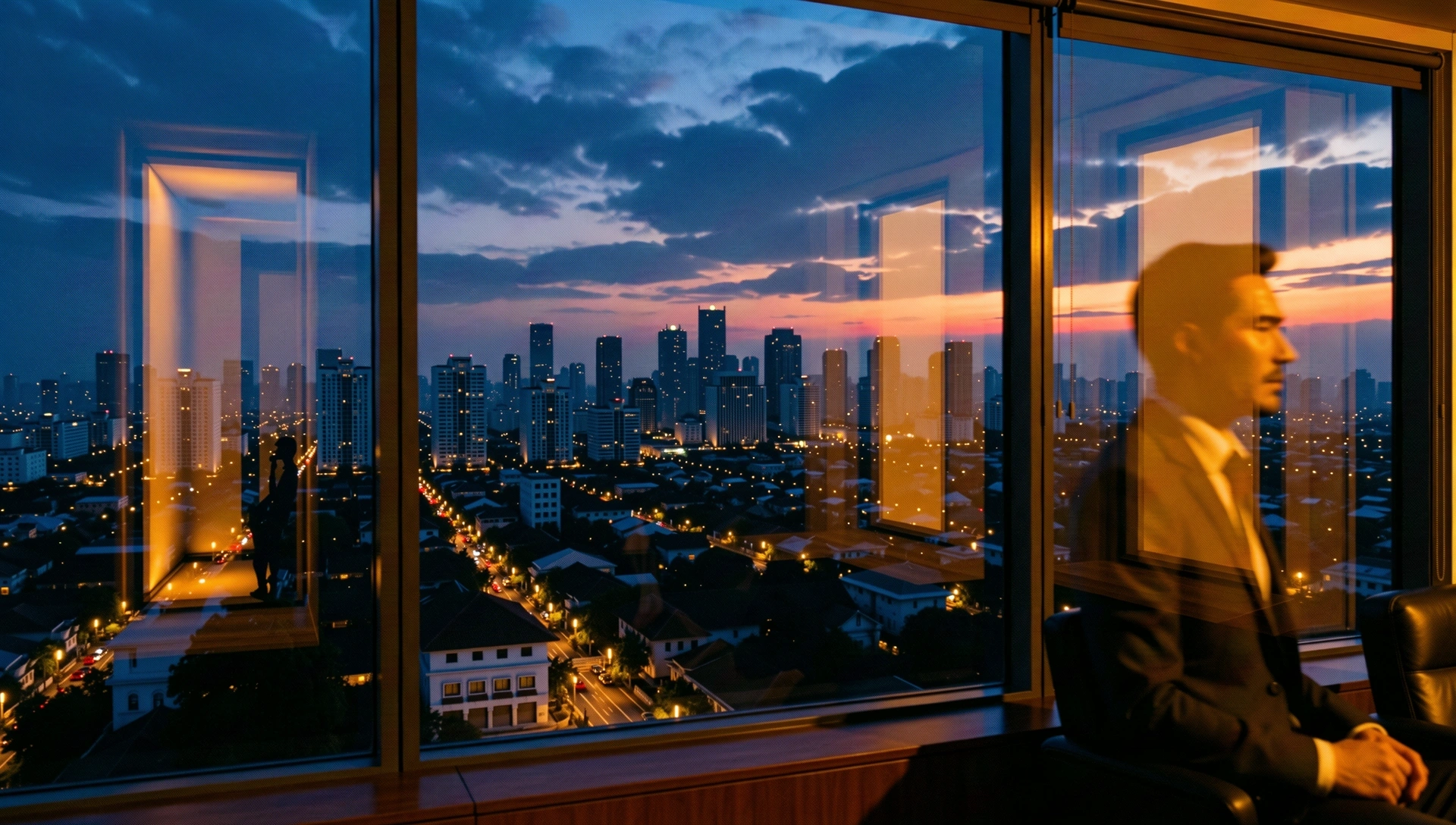 Jakarta skyline at dusk
